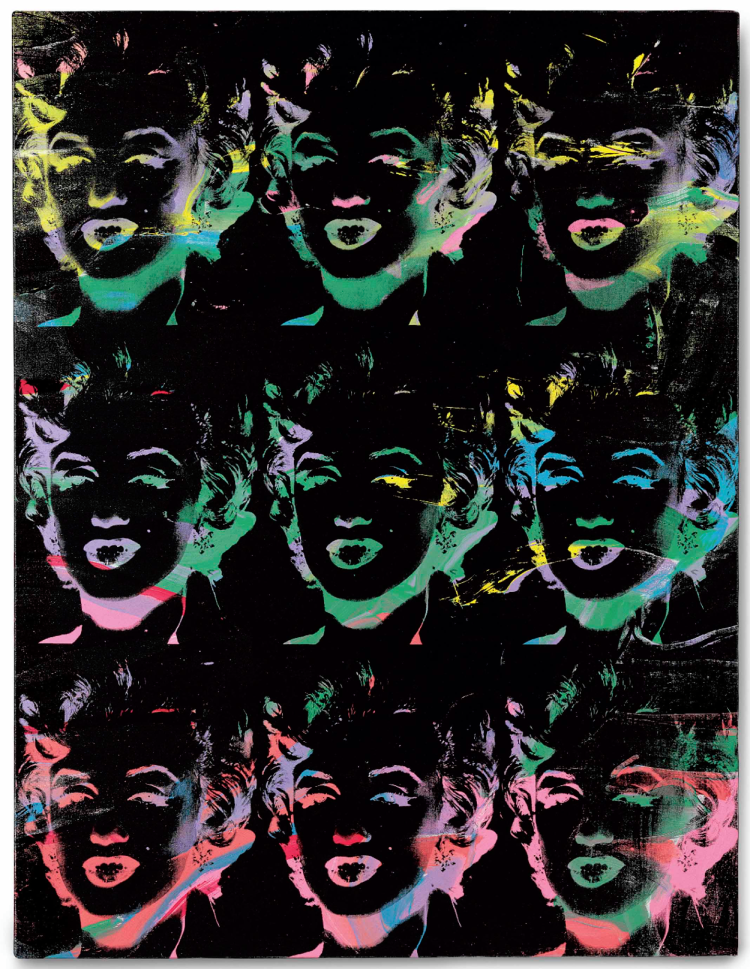 Nine Multicolored Marilyns (Reversal Series)