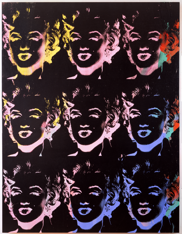 Nine Multicolored Marilyns (Reversal Series)