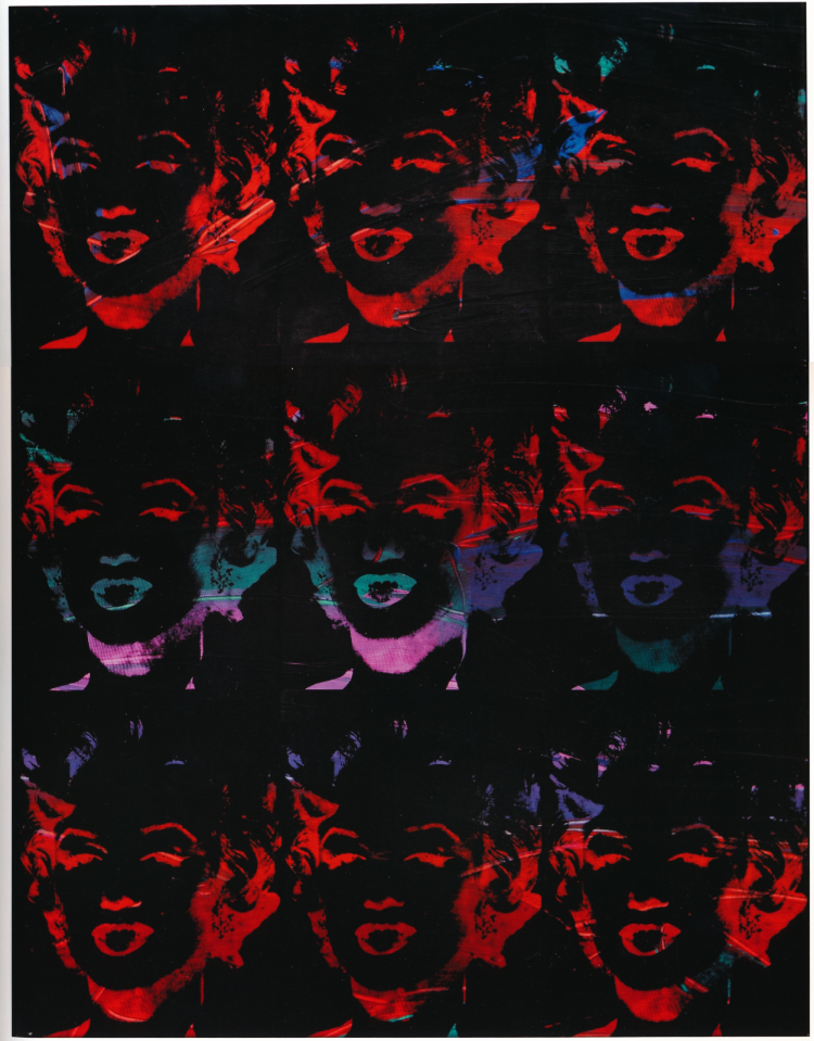 Nine Multicolored Marilyns (Reversal Series)