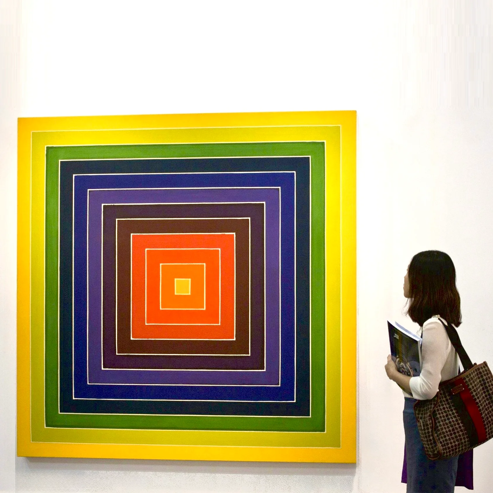 Frank Stella Mrs. Rabbit's Rainbow III painting on view in the gallery