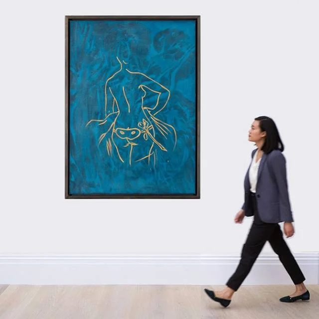David Salle I Fear, I Fall painting on view in the gallery