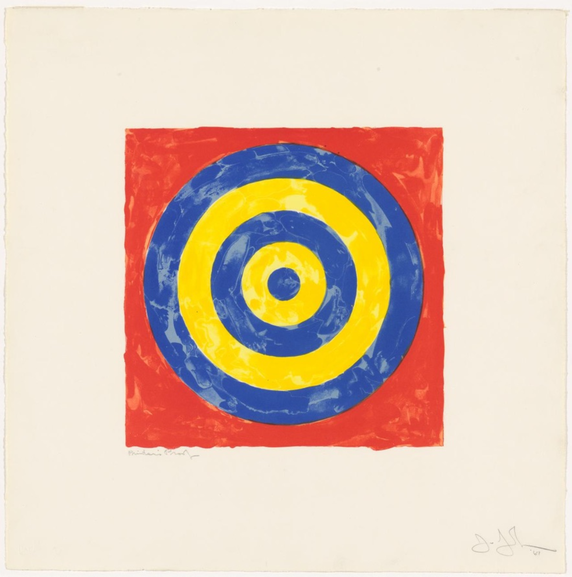 Jasper Johns Target Print in excellent condition, colors fresh and vibrant